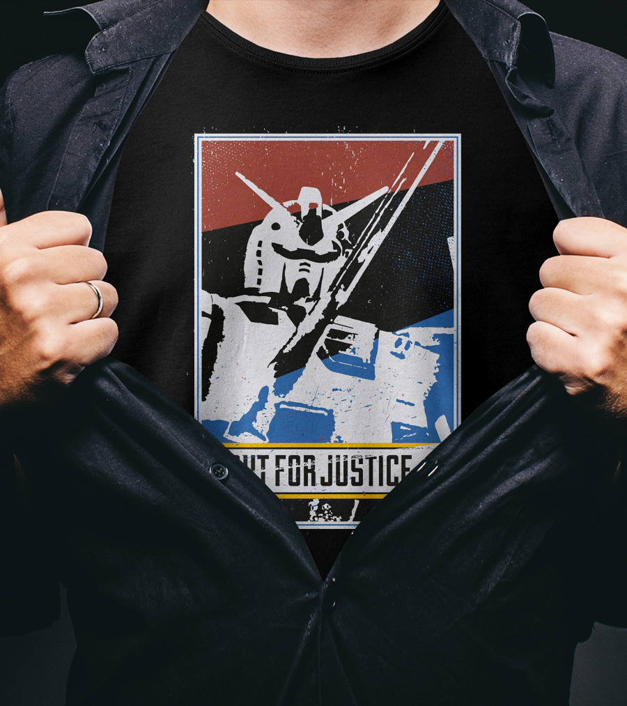Fight For Justice Gundam Retro T-Shirt