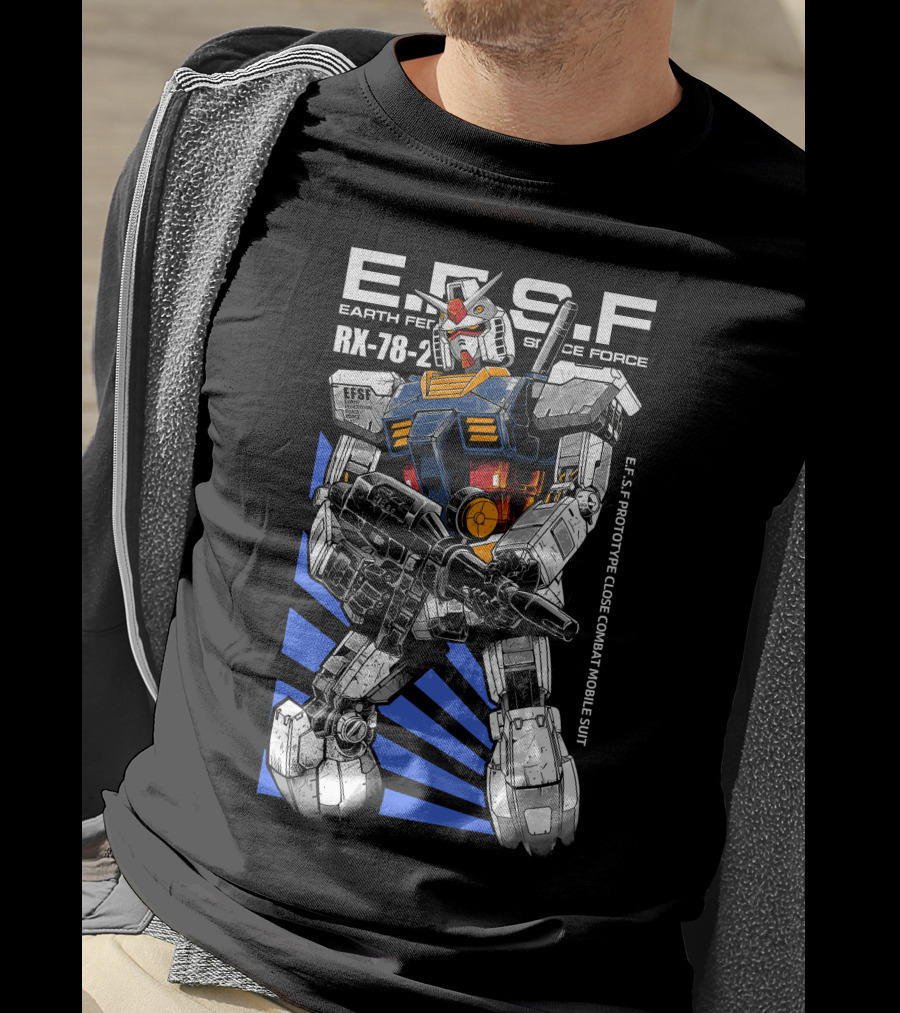 E.F.S.F Earth Federation Space Force RX-78-2 Prototype Close Combat Mobile Suit T-Shirt