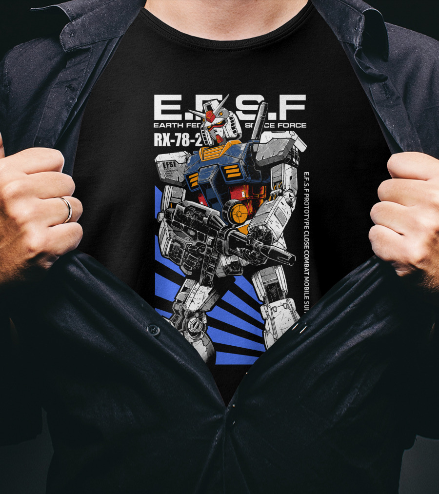 E.F.S.F Earth Federation Space Force RX-78-2 Prototype Close Combat Mobile Suit T-Shirt