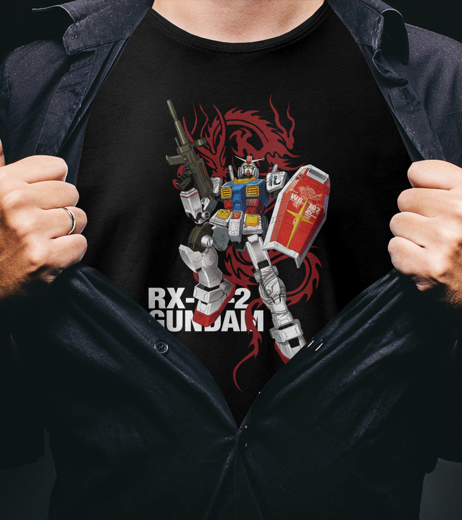 RX 78 2 Gundam Wing Shield Dragon T-Shirt