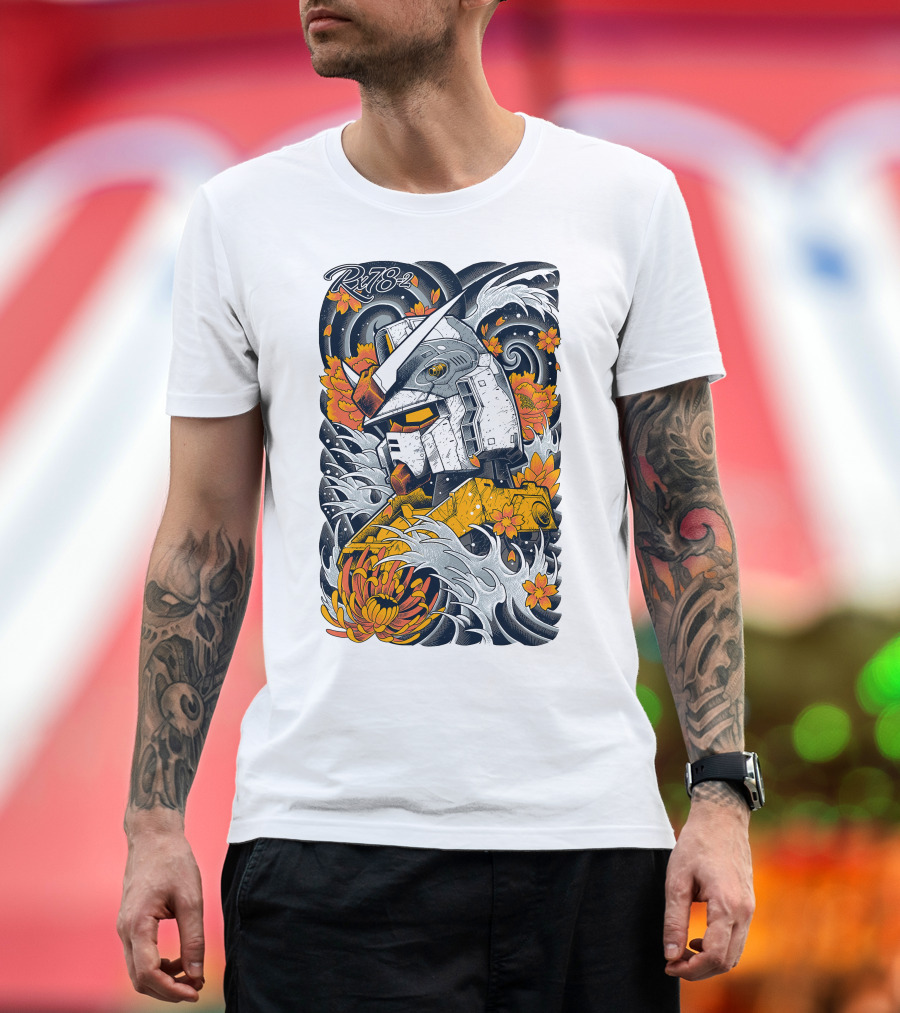 RX-78-2 Gundam Floral Waves T-Shirt
