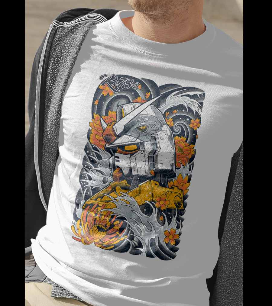 RX-78-2 Gundam Floral Waves T-Shirt