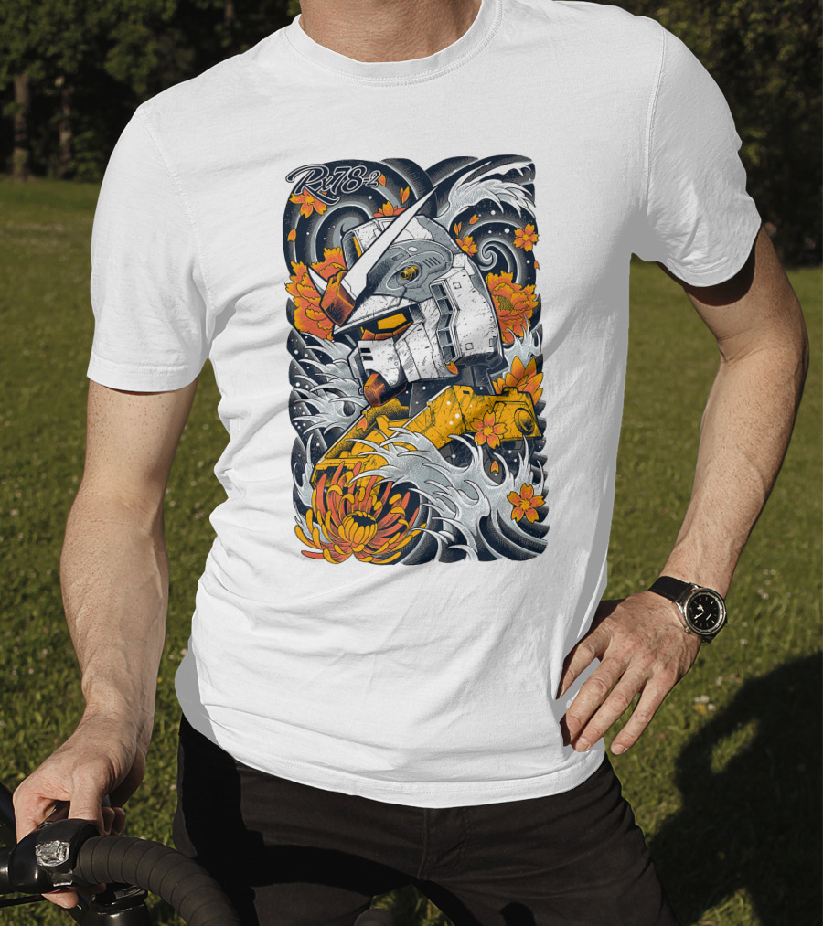 RX-78-2 Gundam Floral Waves T-Shirt