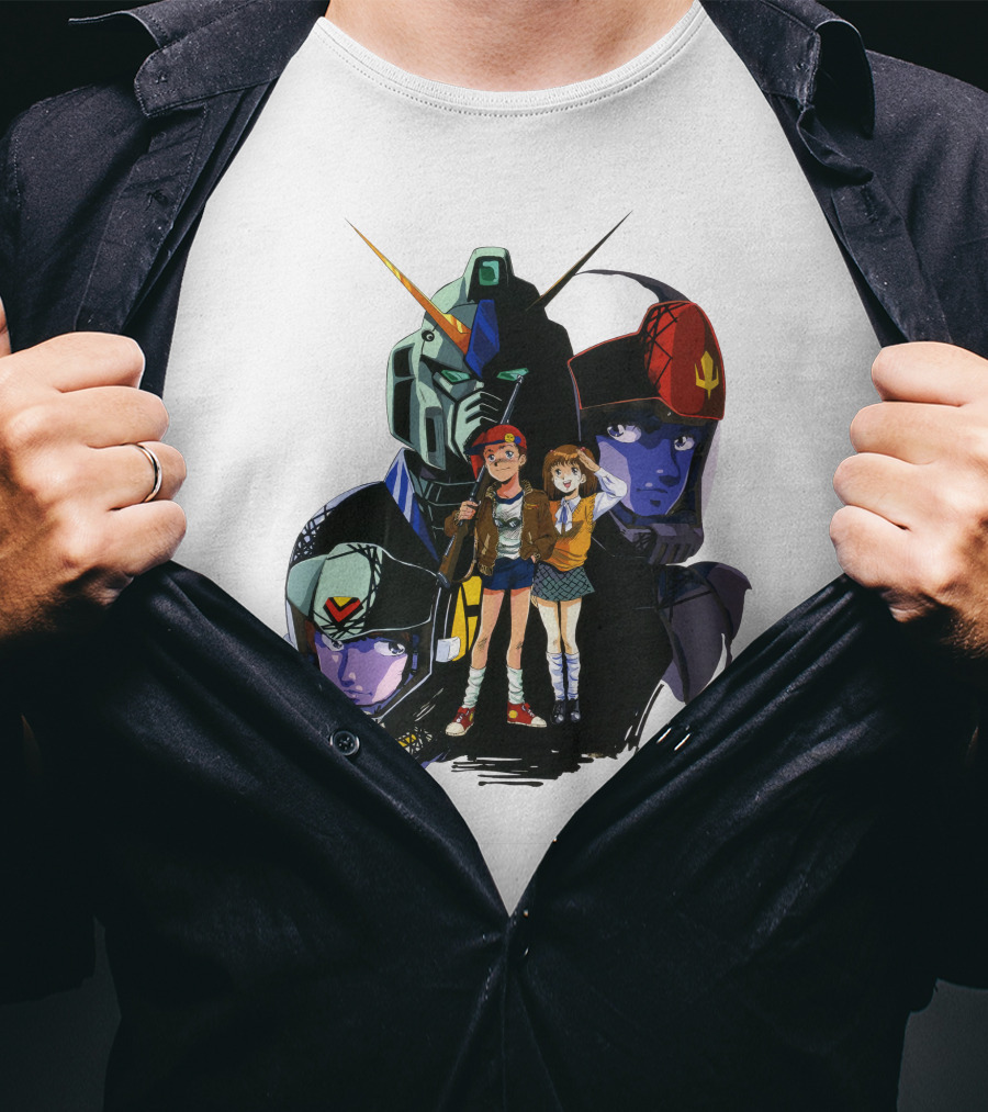 Mobile Suit Gundam Iconic Characters And Mecha Compilation T-Shirt