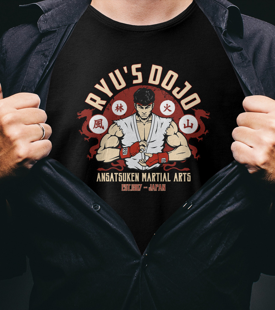 Ryu's Dojo Ansatsuken Martial Arts Established 1987 Japan T-Shirt