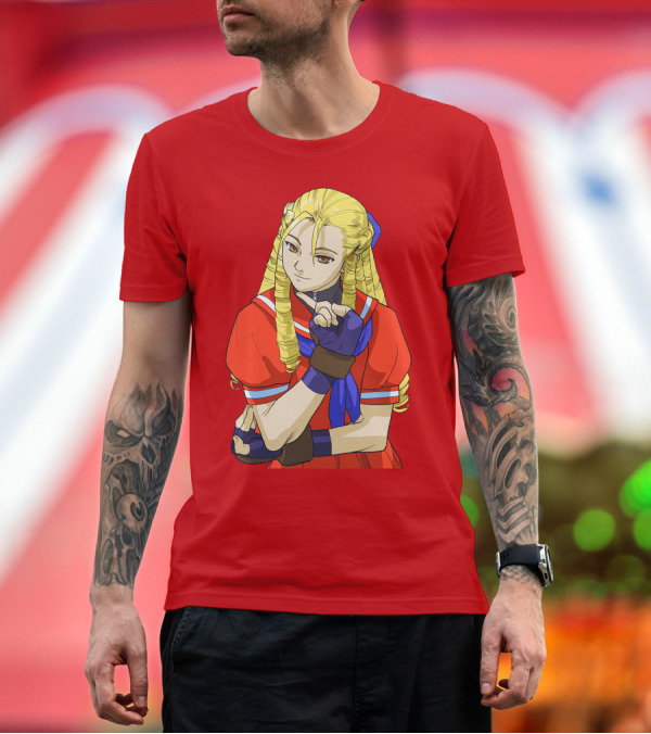 Premium T-Shirt: Street Fighter Alpha Cammy Red Outfit Character T-Shirt Street Fighter Alpha Cammy Red Outfit Character T-Shirt