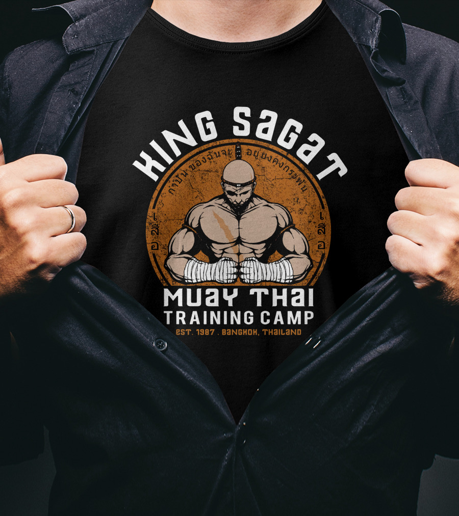 King Sagat Muay Thai Training Camp Bangkok Thailand Est. 1987 T-Shirt