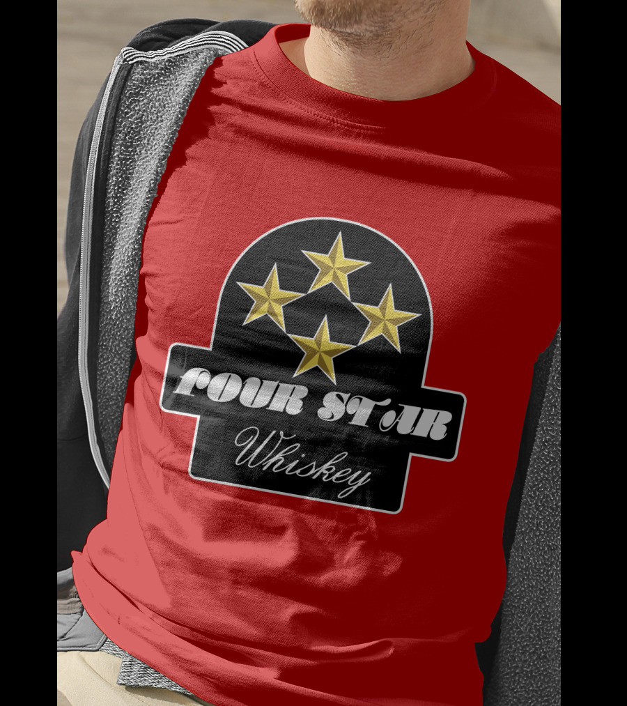 Stroker Ace Four Star Whiskey Gold Stars Emblem T-Shirt