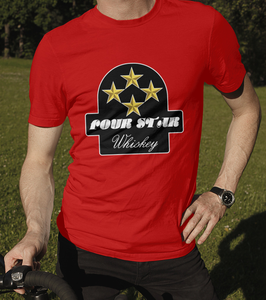 Stroker Ace Four Star Whiskey Gold Stars Emblem T-Shirt