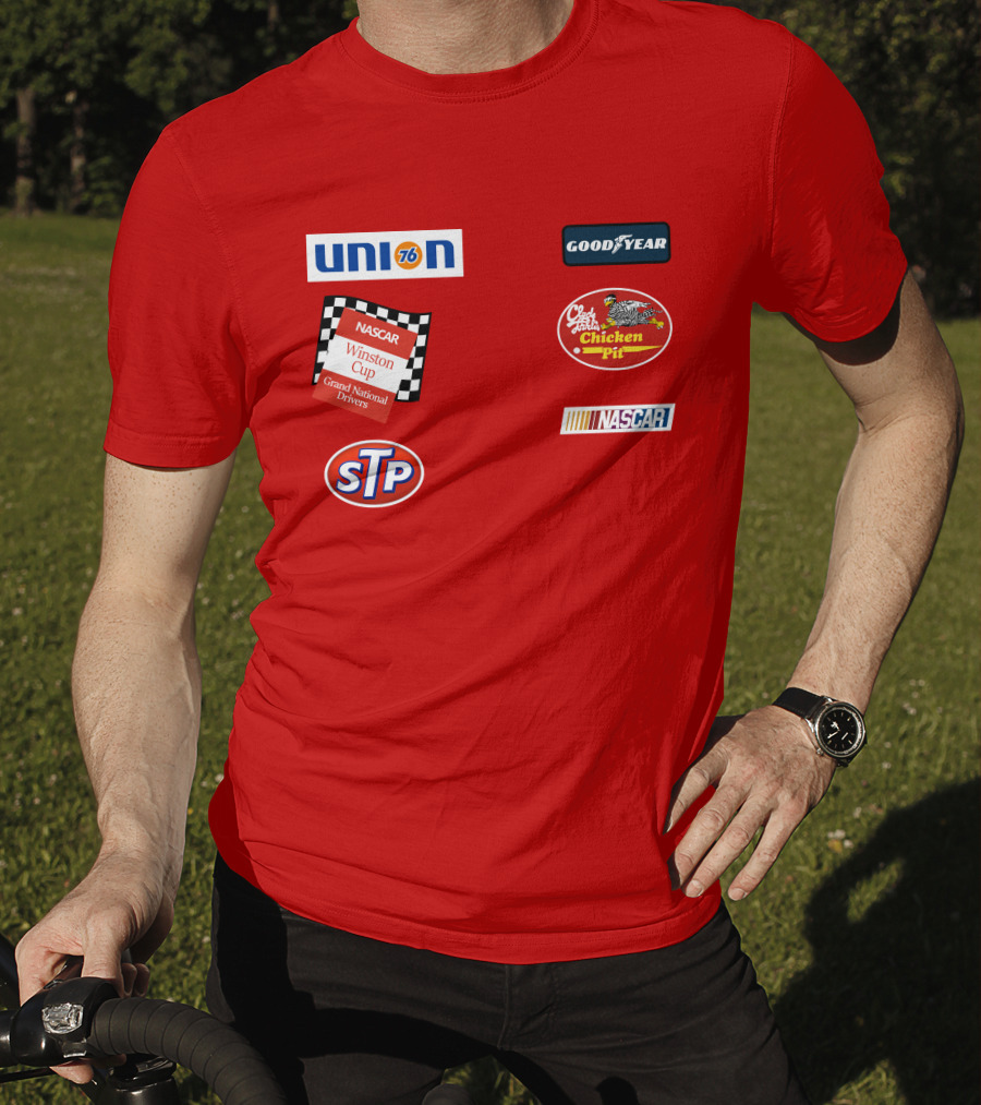 Stroker Ace Red Suit Winston Cup NASCAR Grand National Drivers Goodyear Union 76 Chicken Pit STP T-Shirt