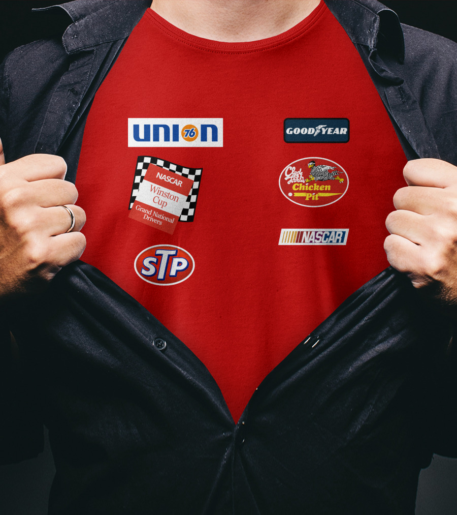 Stroker Ace Red Suit Winston Cup NASCAR Grand National Drivers Goodyear Union 76 Chicken Pit STP T-Shirt