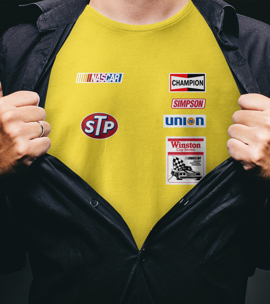NASCAR STP Champion Simpson Union 76 Winston Cup Series Yellow Suit T-Shirt