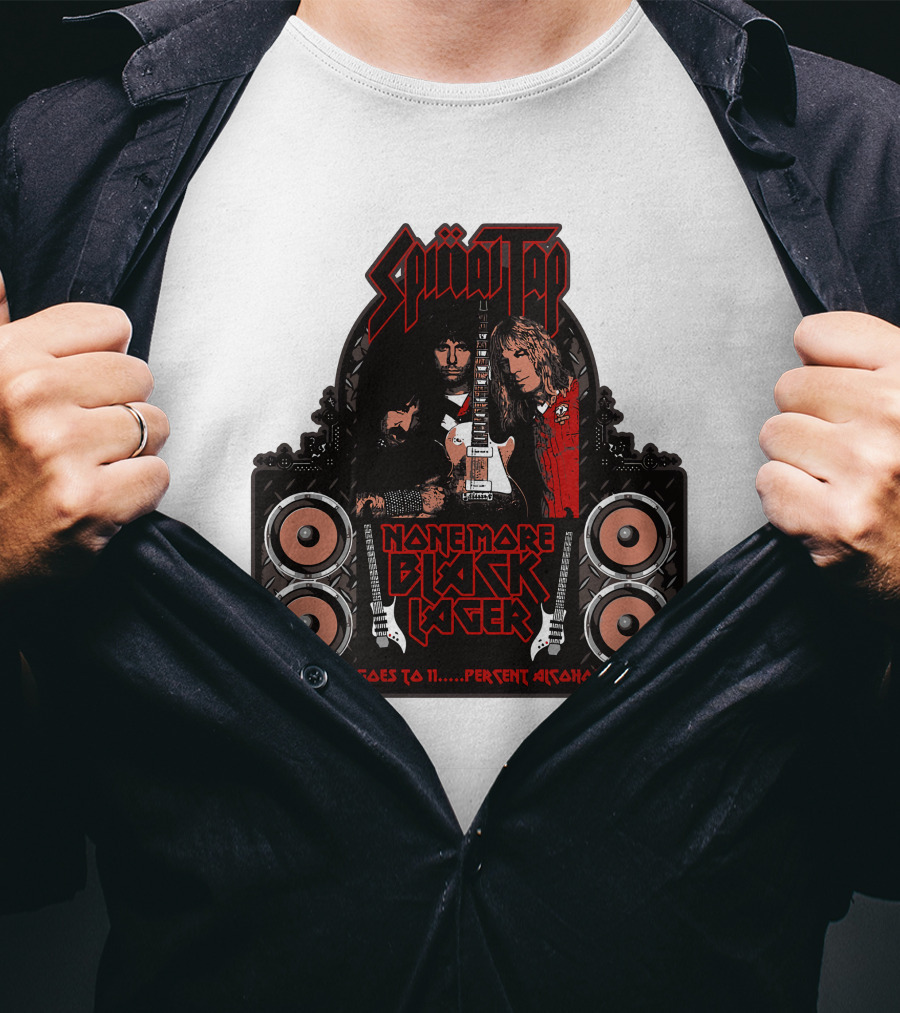 Spinal Tap None More Black Lager It Goes To 11 Percent Alcohol T-Shirt