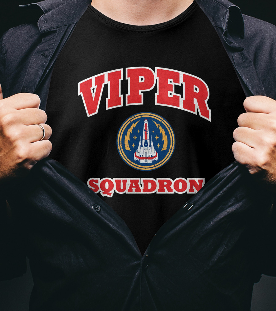 Battlestar Galactica Viper Squadron Vintage Emblem T-Shirt