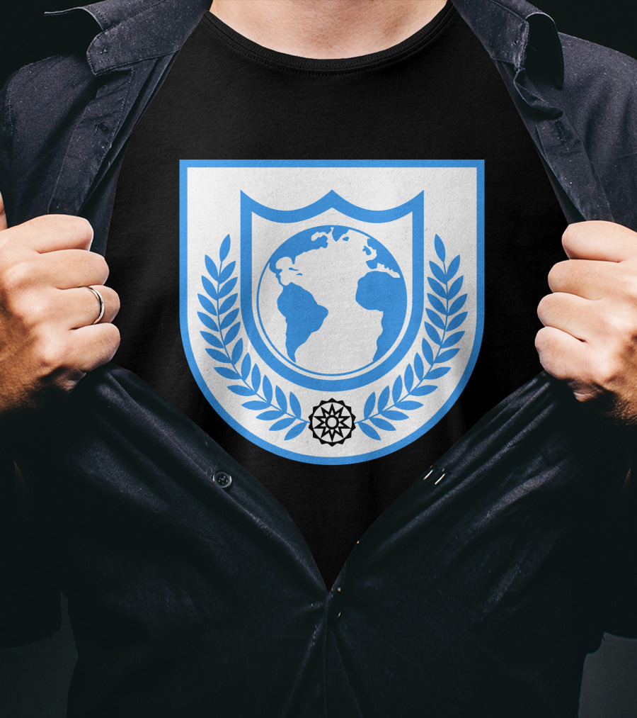 Buck Rogers Earth Alliance Emblem With Global Crest And Laurel Wreath T-Shirt