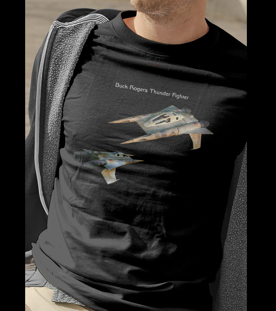 Buck Rogers Thunder Fighter Spaceship Retro Sci-Fi Adventure T-Shirt