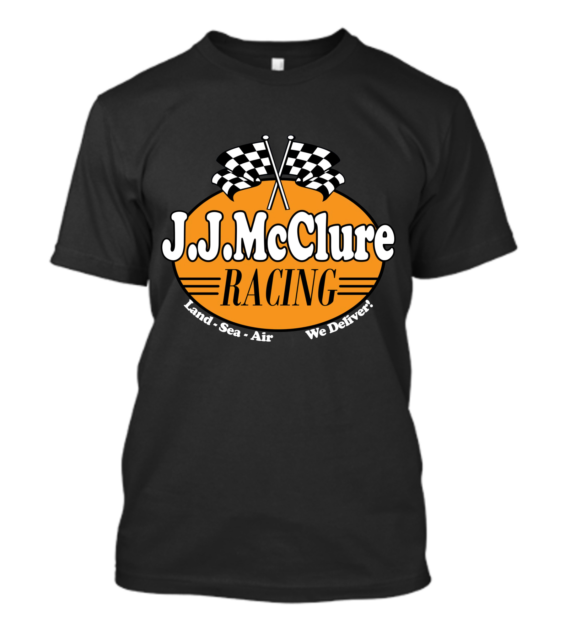 The Cannon Ball Run J.J. McClure Racing Land Sea Air We Deliver T-Shirt
