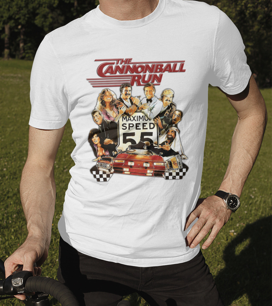 The Cannonball Run Maximum Speed 55 Red Car Racing Adventure T-Shirt