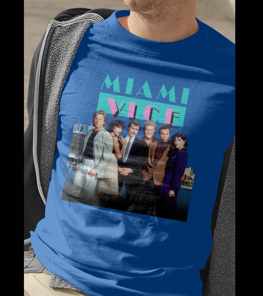 MIAMI VICE Retro Classic Cast Cityscape T-Shirt