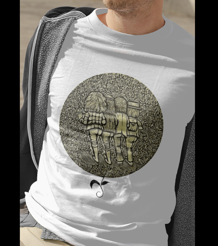 JRT Walking Friends In Floral Circle Vintage T-Shirt