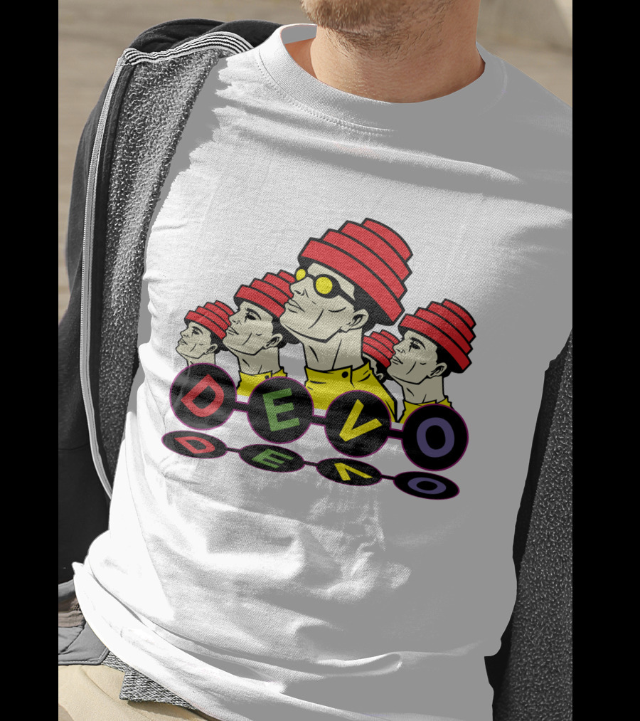 Devo Band Red Hats Yellow Shirts Sunglasses Iconic T-Shirt
