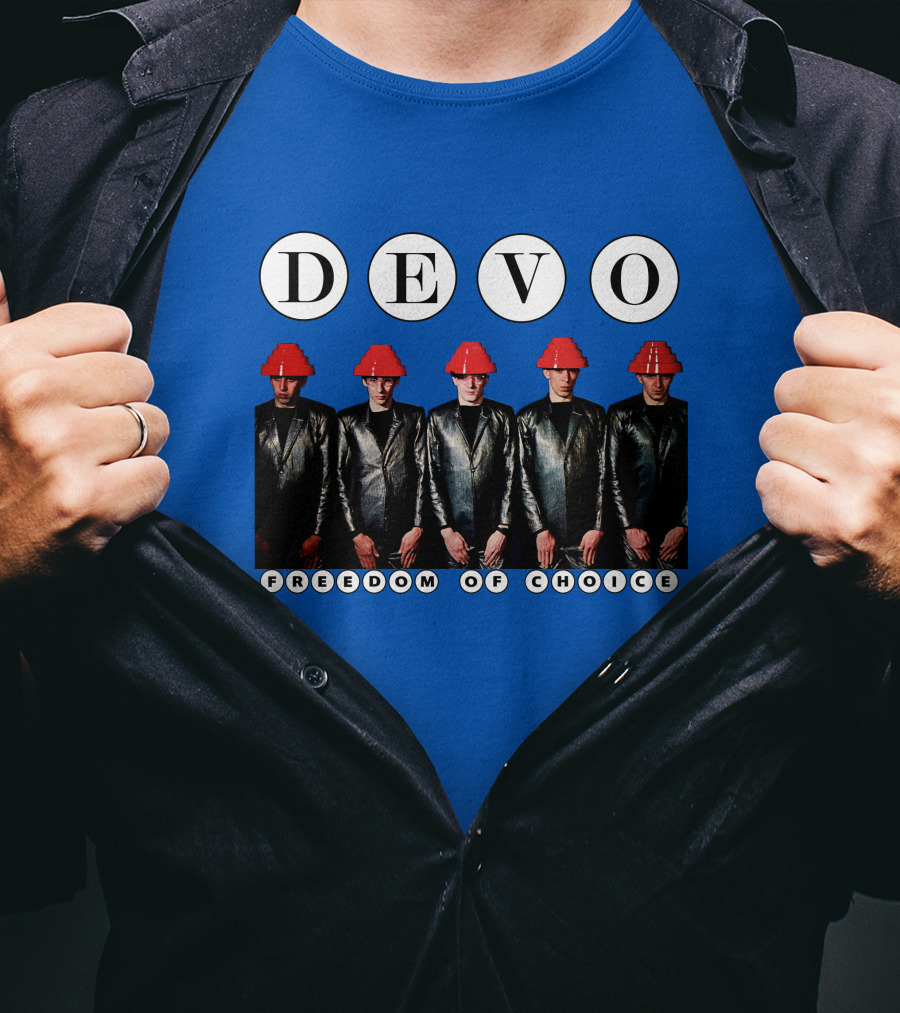 DEVO Freedom Of Choice Band Members With Energy Domes T-Shirt