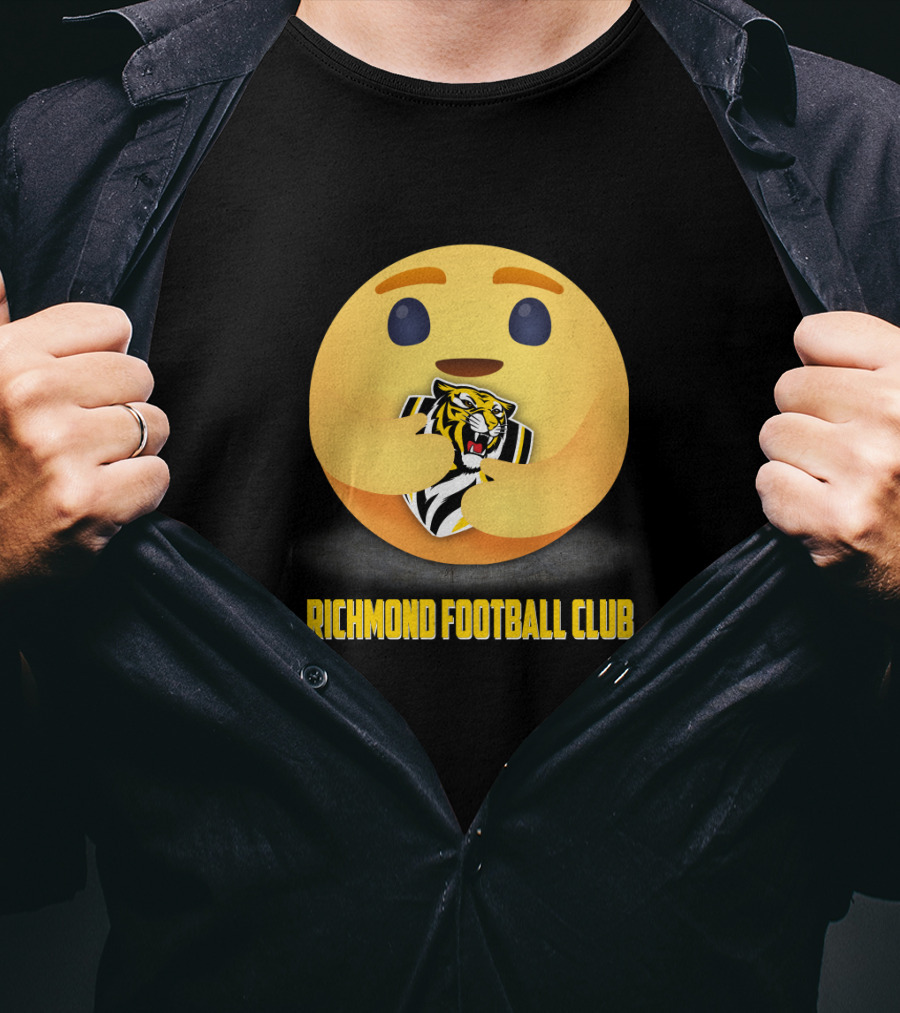 Richmond Football Club Emoji Tiger Hug T-Shirt