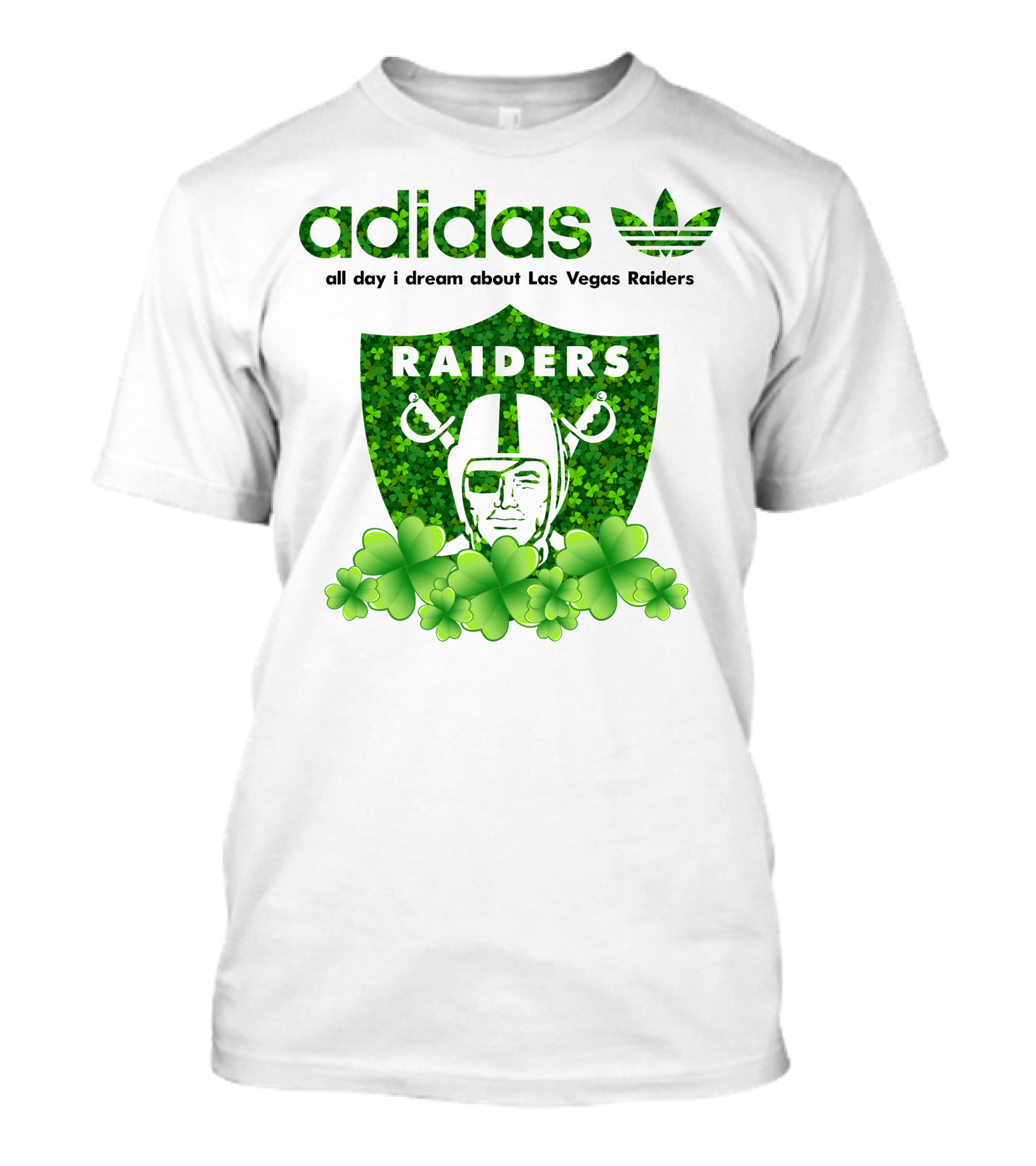 All Day I Dream About Las Vegas Raiders Shamrock Badge T-Shirt
