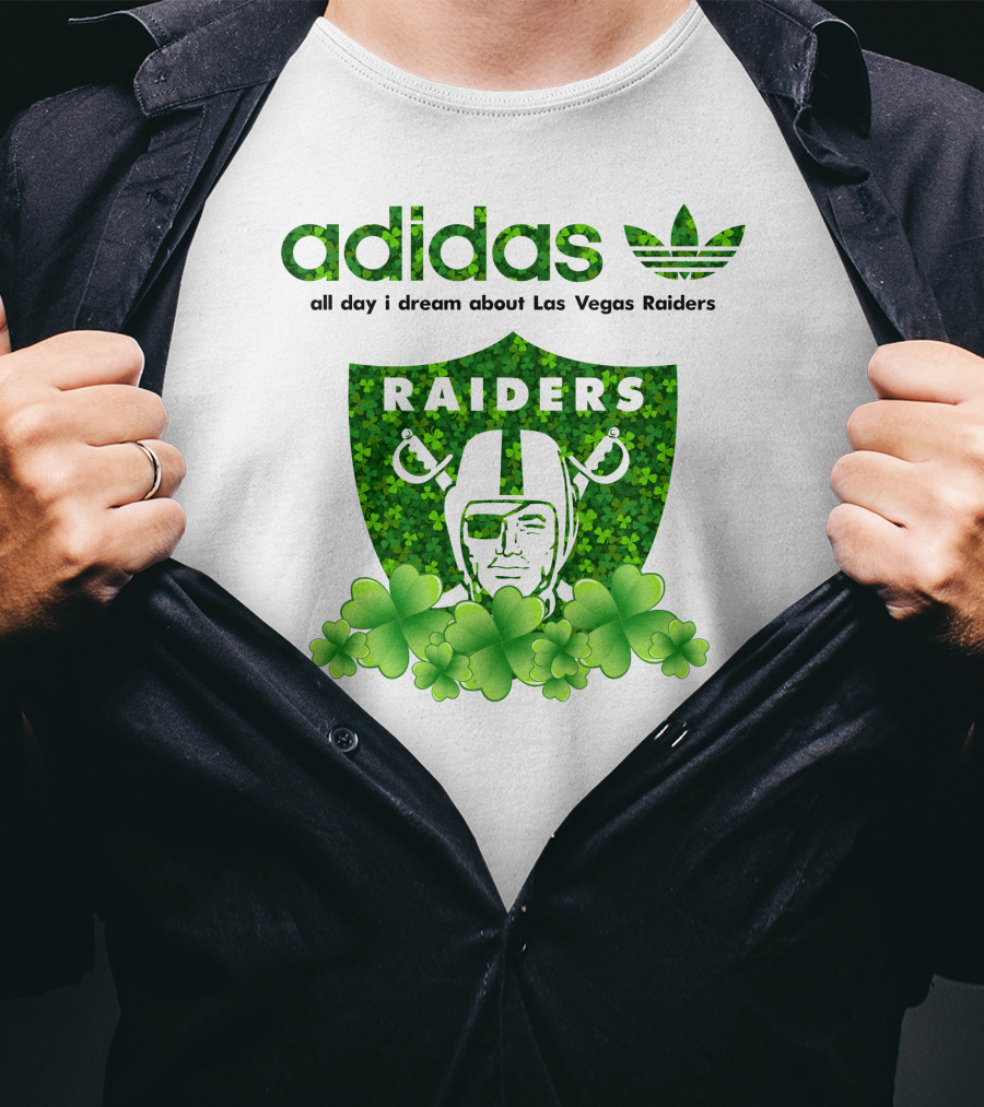 All Day I Dream About Las Vegas Raiders Shamrock Badge T-Shirt