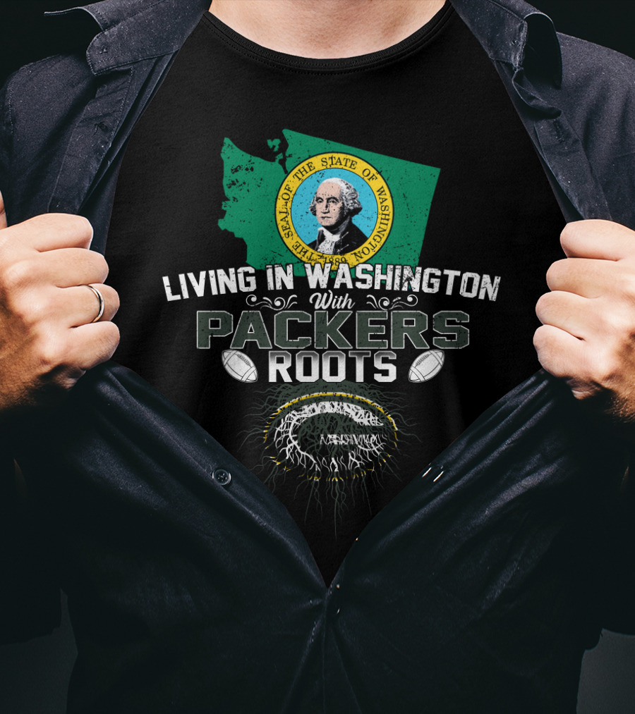 Living In Washington State With Packers Football Heritage T-Shirt