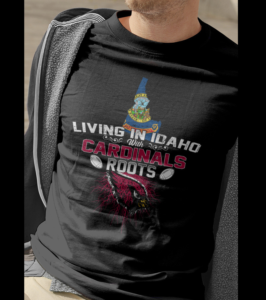 Living In Idaho With Cardinals Roots And State Seal Iconic Symbol T-Shirt
