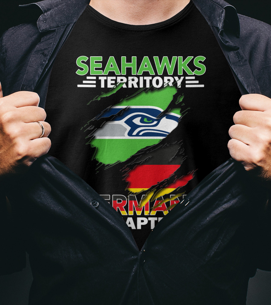 Seahawks Territory Germany Chapter Flag Scratch T-Shirt