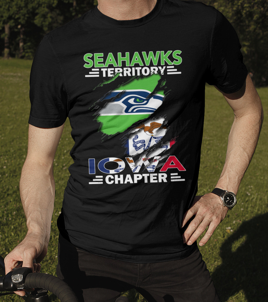 Seahawks Territory Iowa Chapter Flag Design With Team T-Shirt