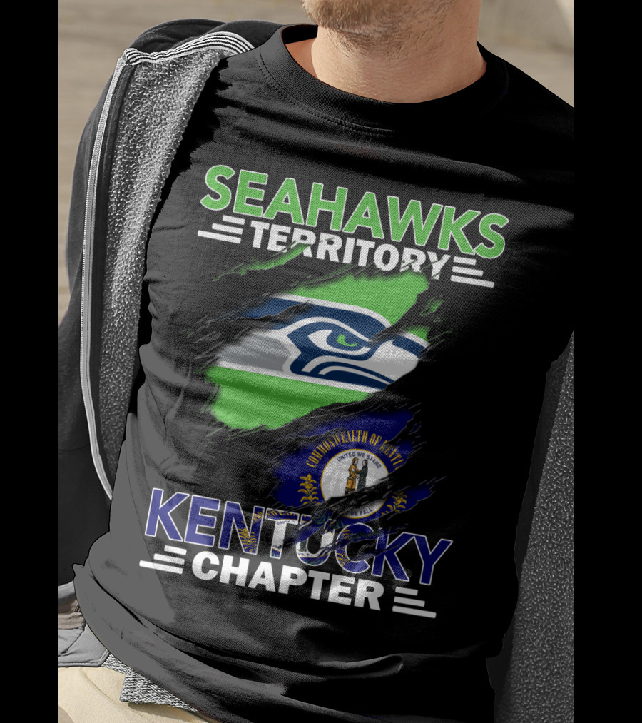 SEAHAWKS TERRITORY KENTUCKY CHAPTER Seahawks Logo Kentucky Flag T-Shirt