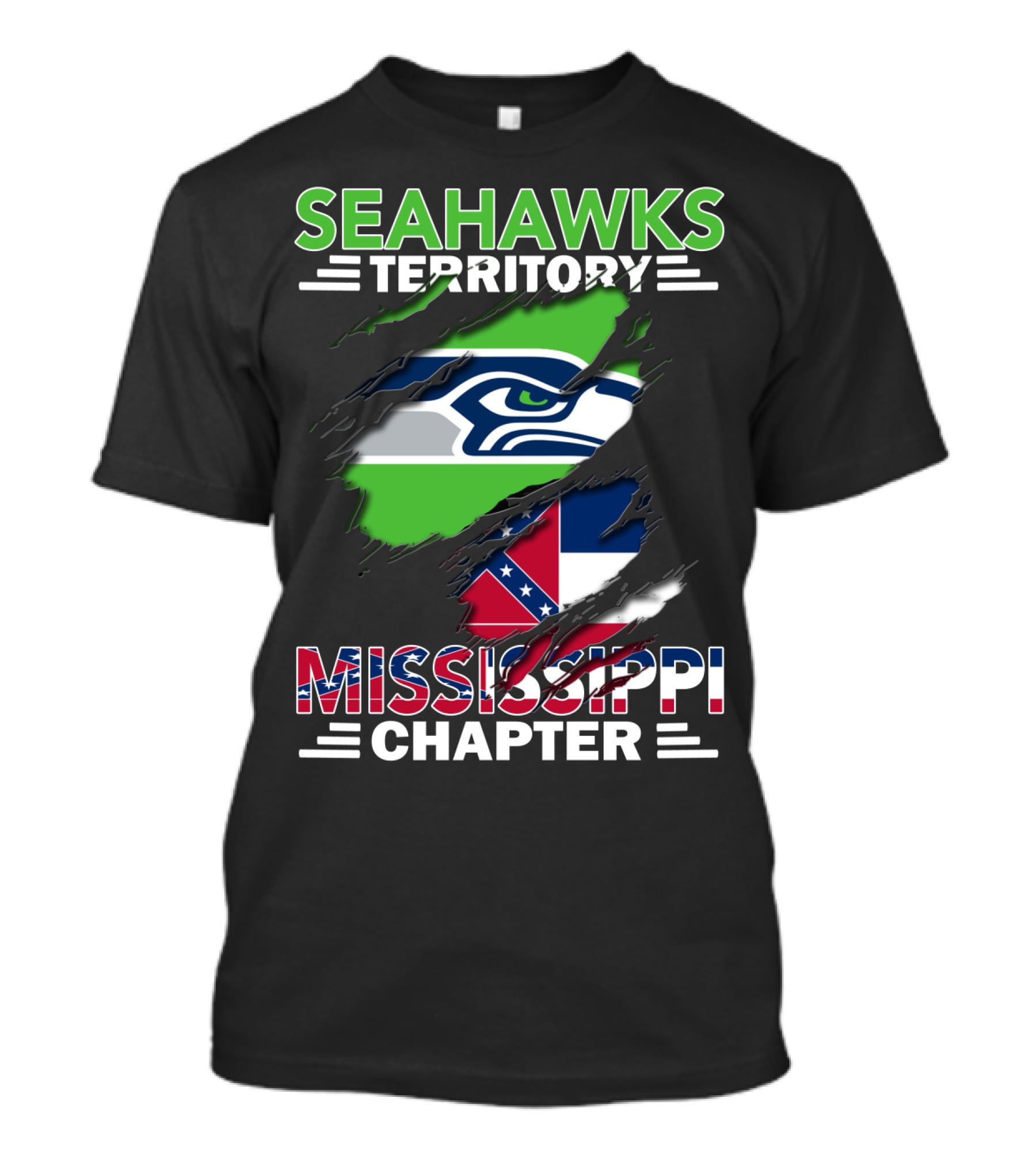 Seahawks Territory Mississippi Chapter Flag T-Shirt