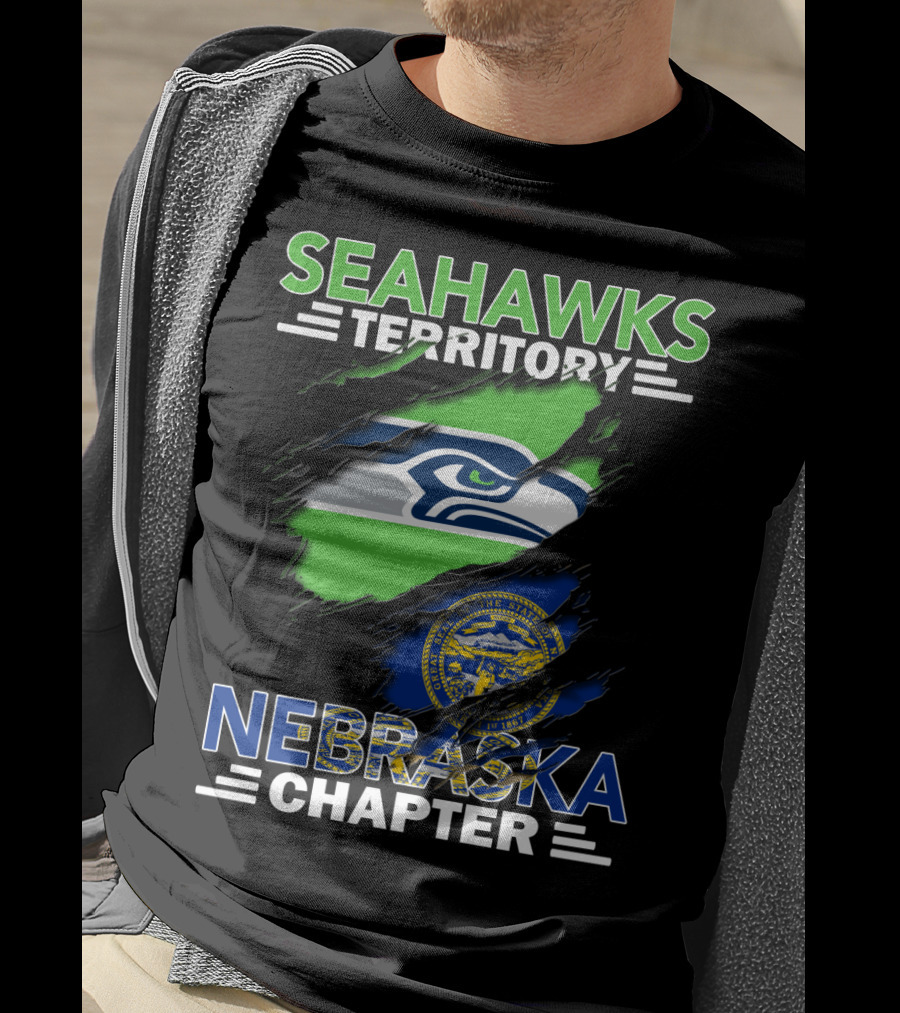 Seahawks Territory Nebraska Chapter With Flag And Mascot T-Shirt