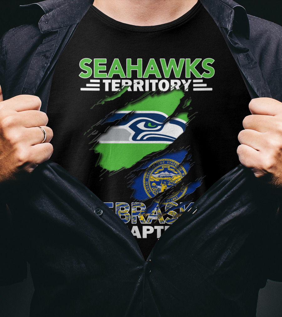 Seahawks Territory Nebraska Chapter With Flag And Mascot T-Shirt