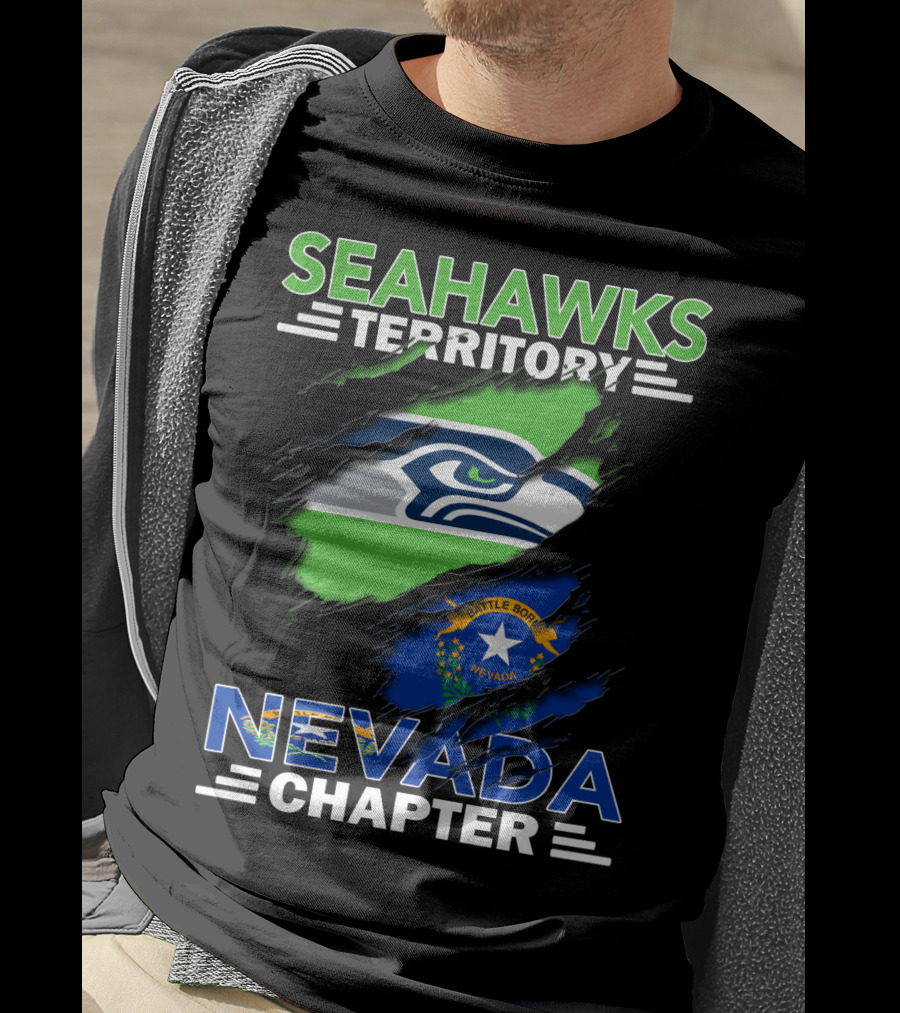 Seahawks Territory Nevada Chapter Battle Born Flag Integration T-Shirt