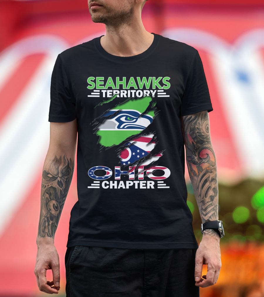 Seahawks Territory Ohio Chapter Flag Scratch T-Shirt