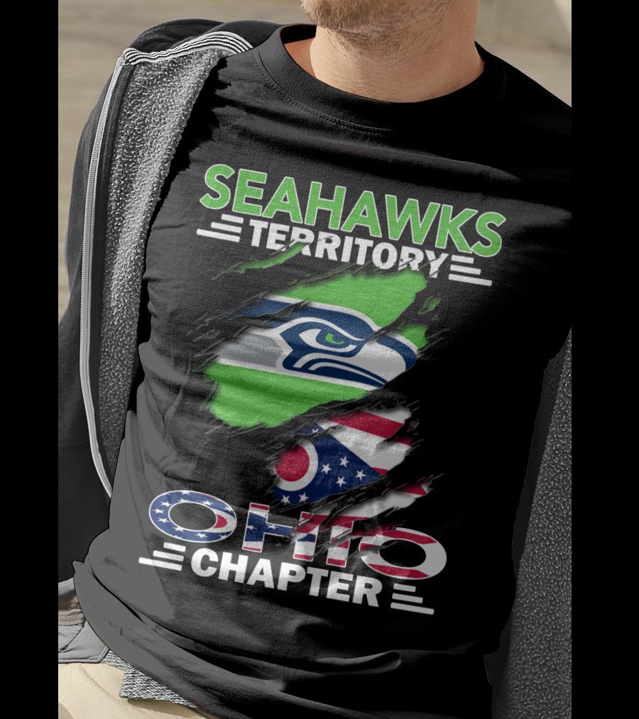 Seahawks Territory Ohio Chapter Flag Scratch T-Shirt