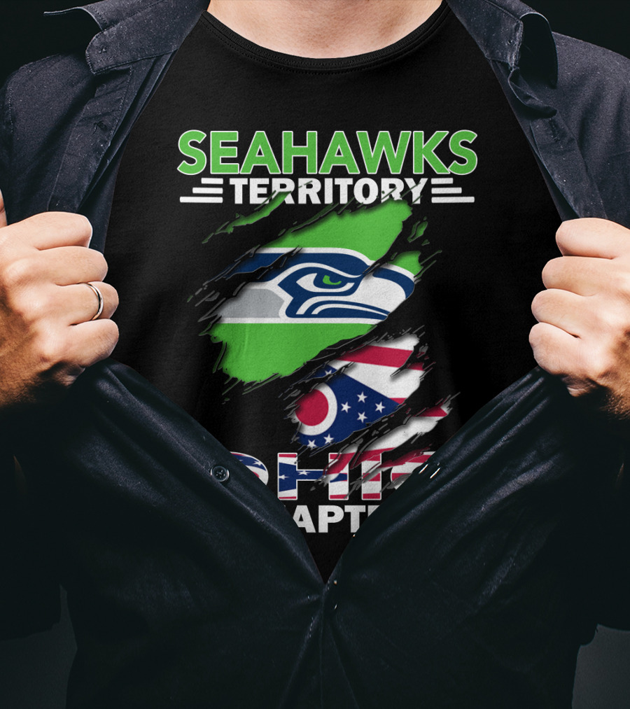 Seahawks Territory Ohio Chapter Flag Scratch T-Shirt