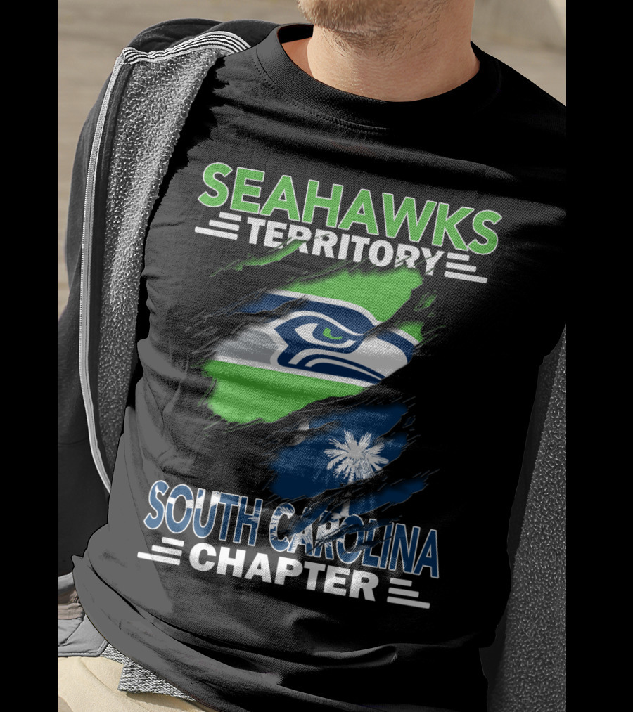Seahawks Territory South Carolina Chapter Logo Flag Mashup T-Shirt
