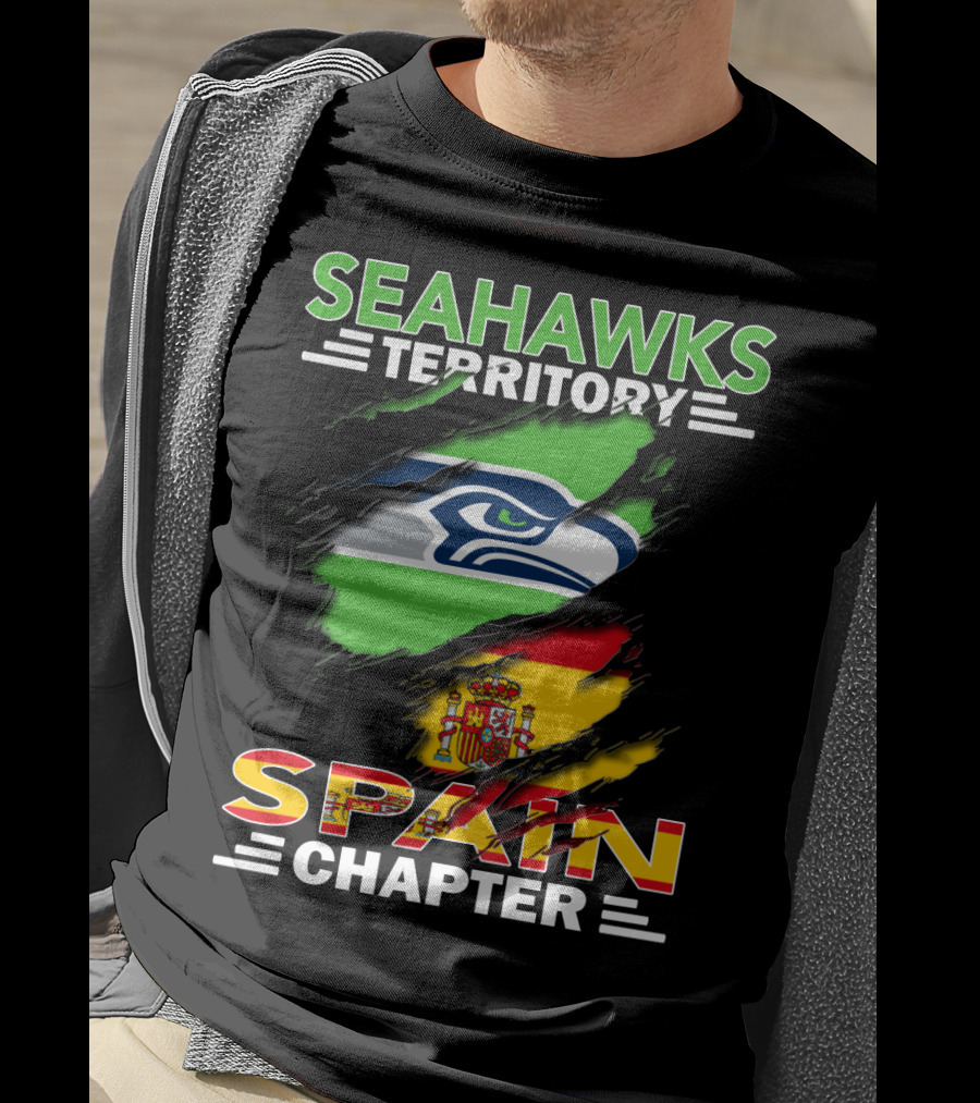 Seahawks Territory Spain Chapter Flag Logo Mix T-Shirt