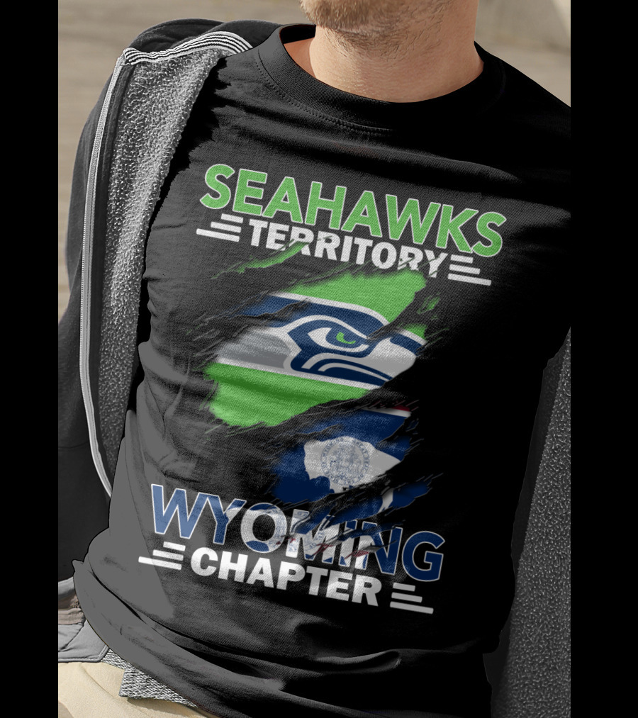 Seahawks Territory Wyoming Chapter Logo Flag T-Shirt