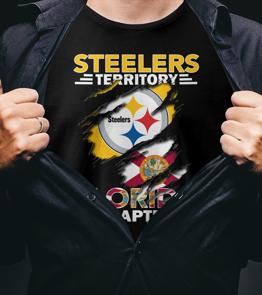 Steelers Territory Florida Chapter Steelers Logo State Flag T-Shirt