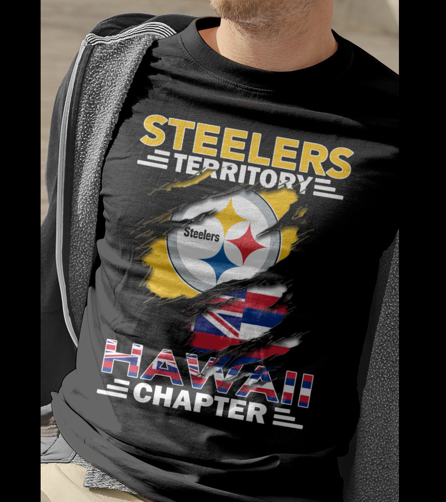 Steelers Territory Hawaii Chapter Steelers Logo Hawaiian Flag T-Shirt