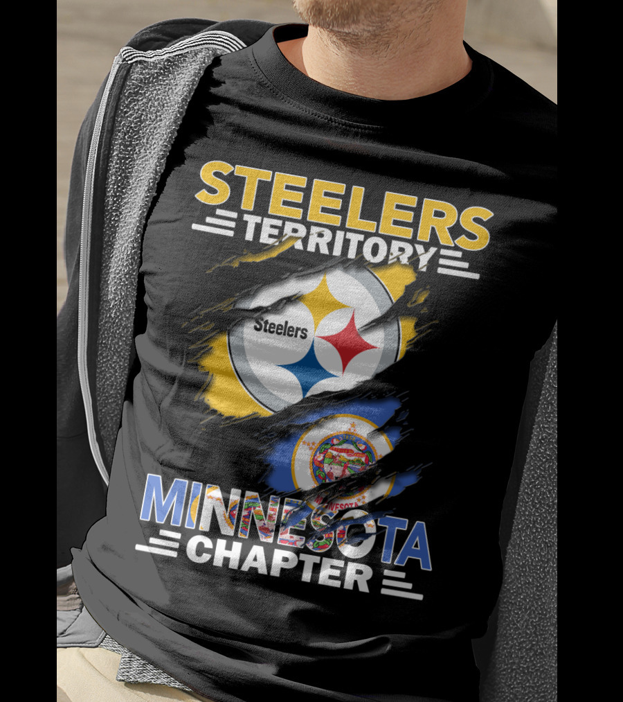 Steelers Territory Minnesota Chapter Steelers Logo Minnesota Flag T-Shirt