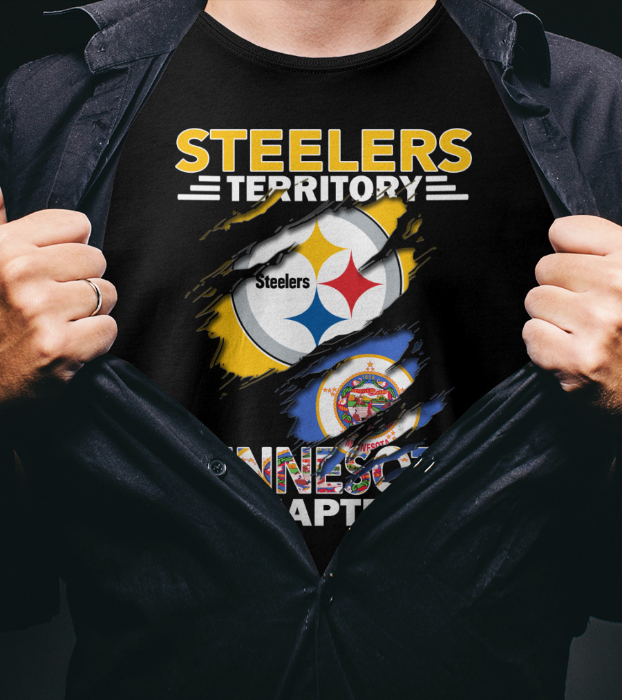 Steelers Territory Minnesota Chapter Steelers Logo Minnesota Flag T-Shirt