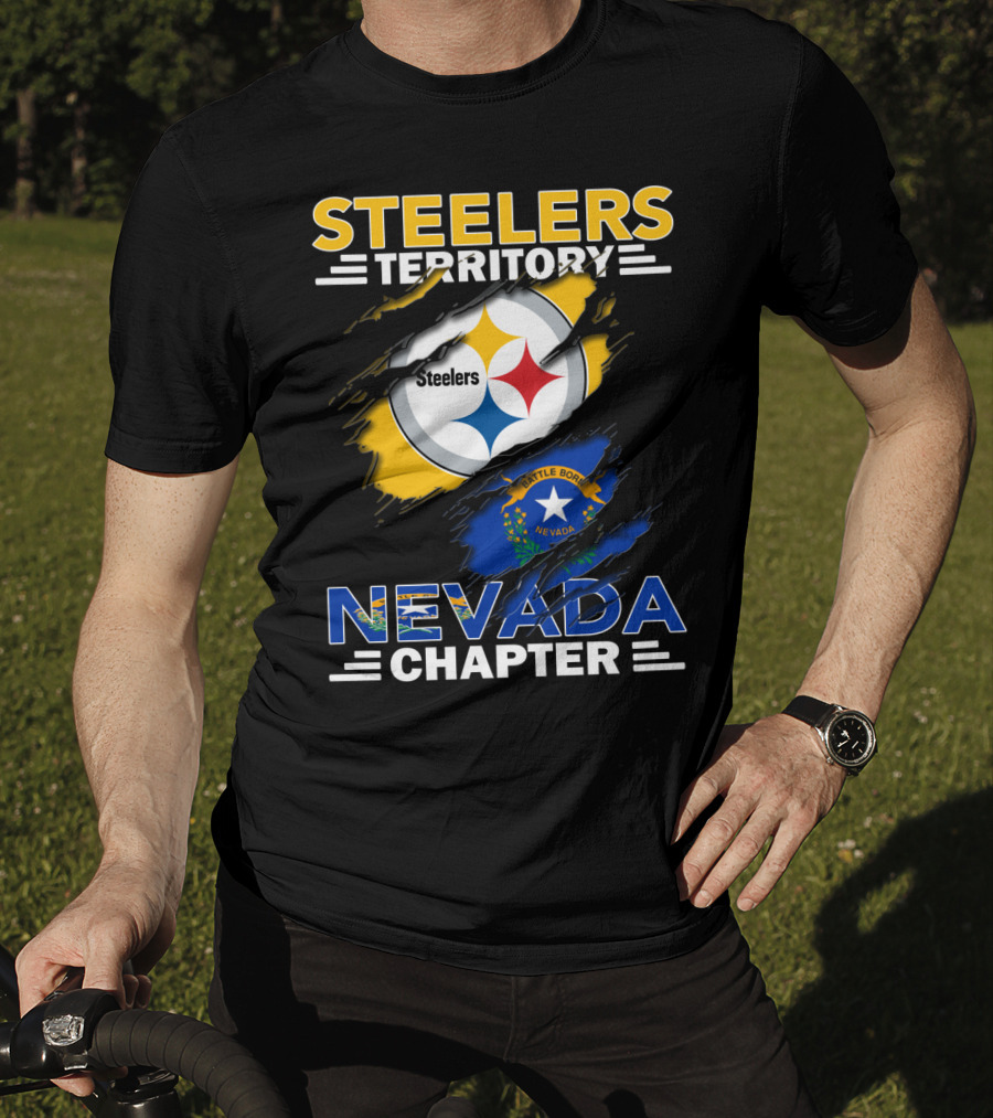 STEELERS TERRITORY Nevada Chapter Battle Born Flag T-Shirt