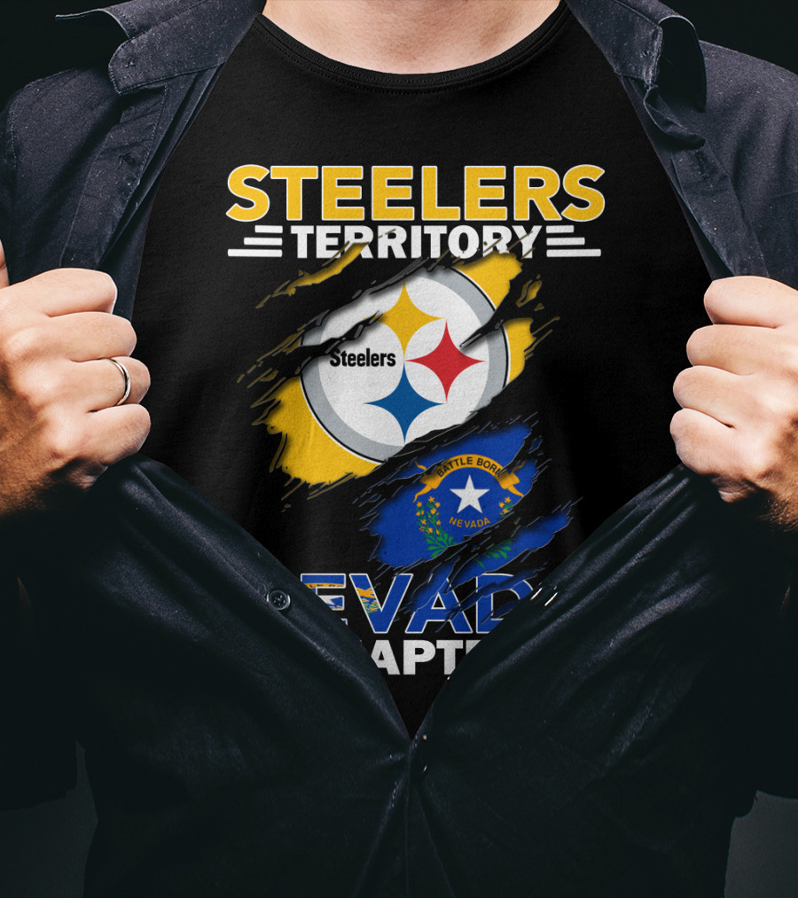 STEELERS TERRITORY Nevada Chapter Battle Born Flag T-Shirt